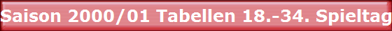 Saison 2000/01 Tabellen 18.-34. Spieltag