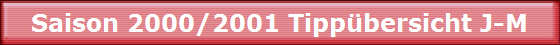 Saison 2000/2001 Tippübersicht J-M Saison 2000/2001 Tippübersicht J-M