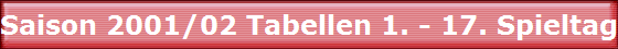 Saison 2001/02 Tabellen 1. - 17. Spieltag 