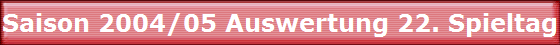 Saison 2004/05 Auswertung 22. Spieltag